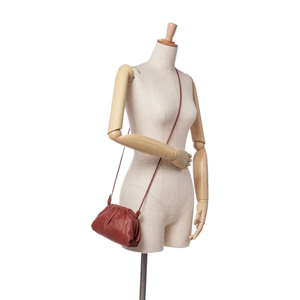 Pre-owned Bottega Veneta Lambskin The Mini Pouch Red