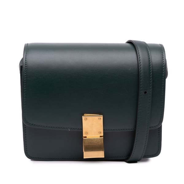 Pre-owned Celine Small Calfskin Classic Box Green