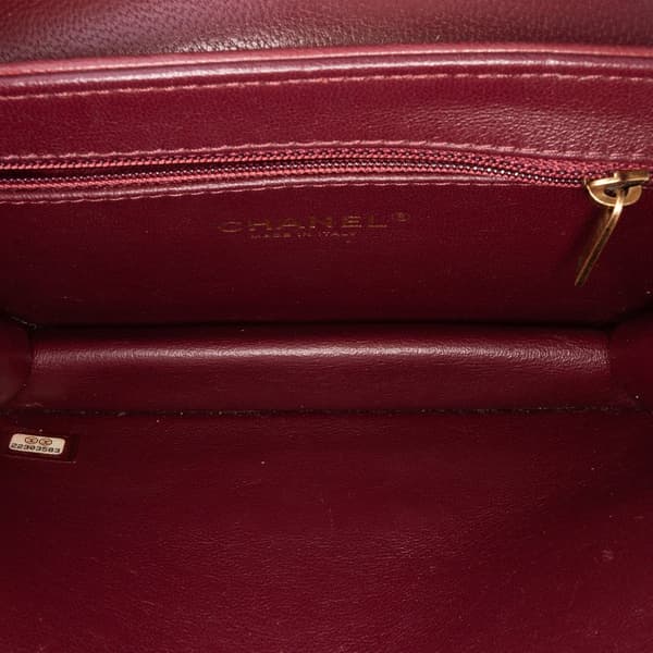Pre-owned Chanel Mini Lambskin Beauty Lock Flap Red