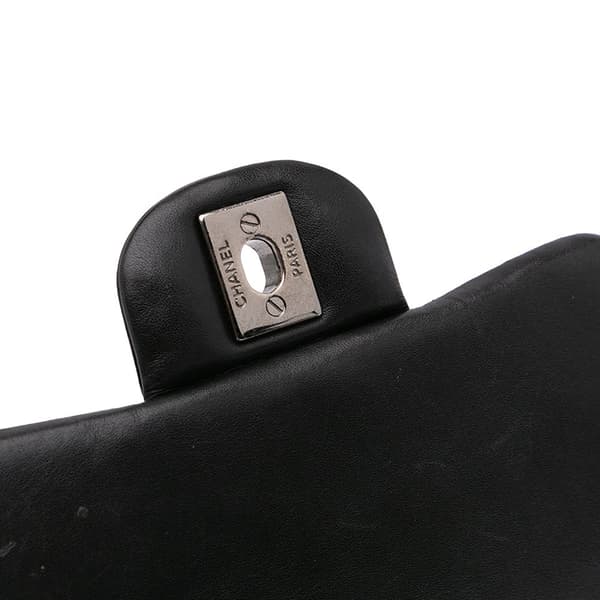 Pre-owned Chanel Mini Square Classic Patent Single Flap Black