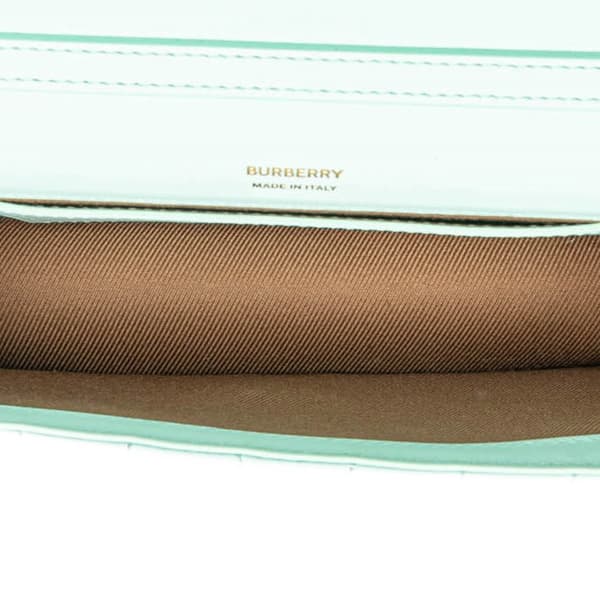Pre-owned Burberry Quilted Leather Lola Clutch on Chain Green