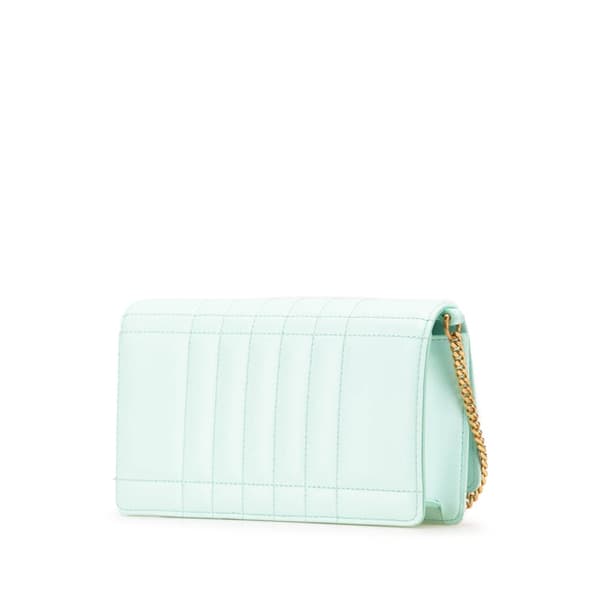 Pre-owned Burberry Quilted Leather Lola Clutch on Chain Green