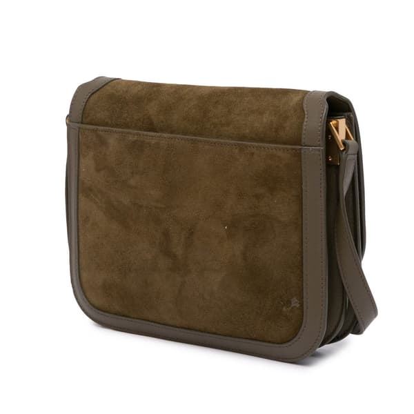 Pre-owned Saint Laurent Medium Suede Solferino Crossbody Brown
