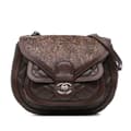 Pikkukuva 1 / 10: Pre-owned Chanel Paris-Salzburg Quilted Lambskin and Pony Hair Saddle Crossbody Brown