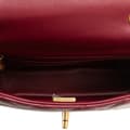 Miniatyrbild 4 av 10: Pre-owned Chanel Mini Square Lambskin Coco Heart Chain Flap Red