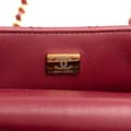 Miniatyrbild 6 av 10: Pre-owned Chanel Mini Square Lambskin Coco Heart Chain Flap Red