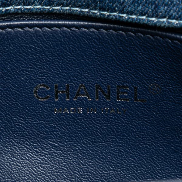 Pre-owned Chanel Medium Denim and Tweed Boy Bag Blue