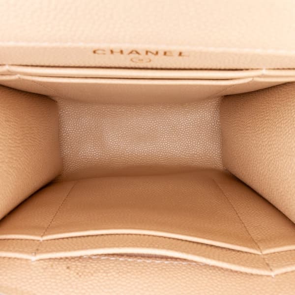 Pre-owned Chanel Quilted Caviar Golden Class Phone Holder Brown