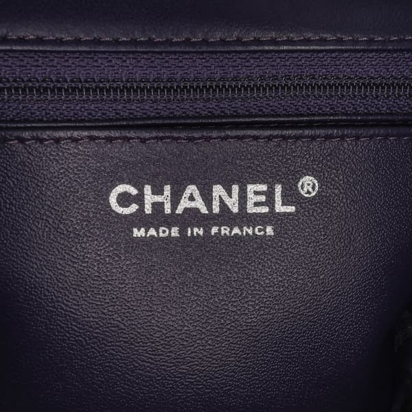 Pre-owned Chanel Mini Square Classic Lambskin Single Flap Blue