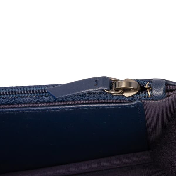 Pre-owned Chanel Quilted Aged Calfskin Gabrielle Wallet On Chain Blue