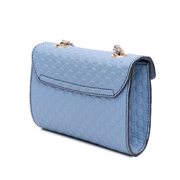 Pre-owned Gucci Mini Microguccissima Emily Crossbody Blue