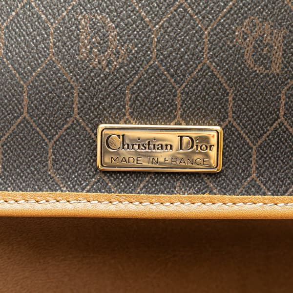 Pre-owned Dior Honeycomb Coated Canvas Crossbody Black