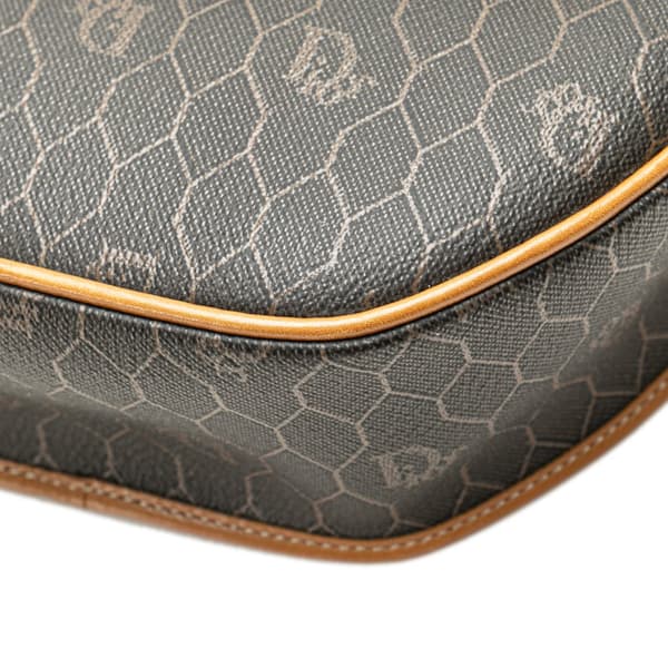 Pre-owned Dior Honeycomb Coated Canvas Crossbody Black