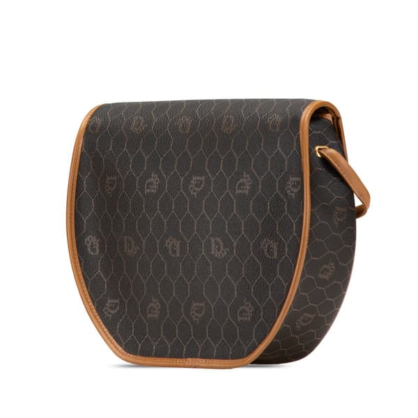 Pre-owned Dior Honeycomb Coated Canvas Crossbody Black
