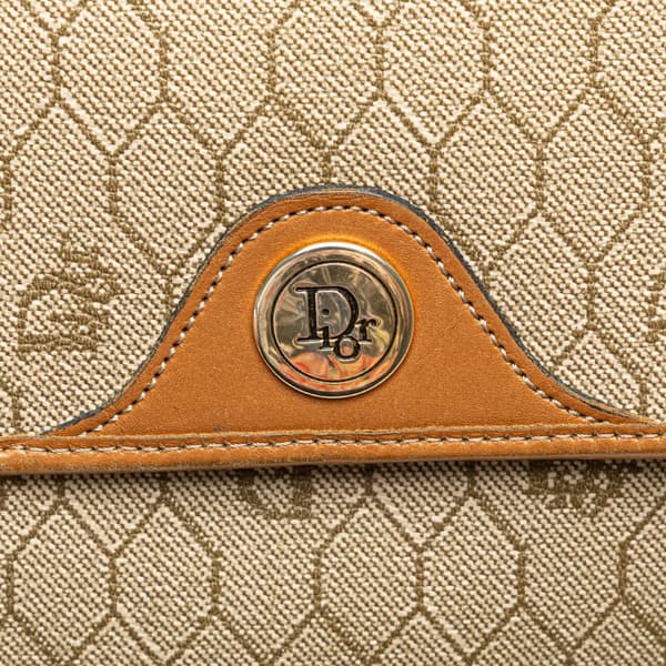 Pre-owned Dior Honeycomb Coated Canvas Crossbody Brown
