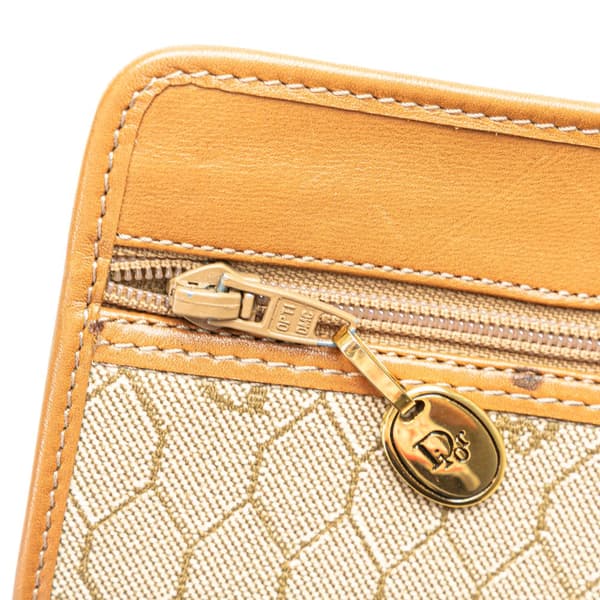 Pre-owned Dior Honeycomb Coated Canvas Crossbody Brown
