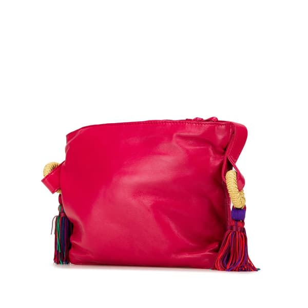 Pre-owned LOEWE Nappa Flamenco Tassel Crossbody Pink