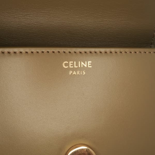 Pre-owned Celine Mini Calfskin Besace Cuir Triomphe Crossbody Brown