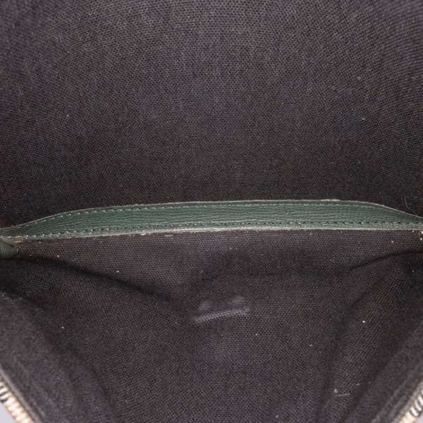 Pre-owned Burberry House Check Canvas and Leather Derby Macken Crossbody Green
