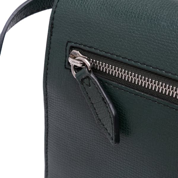 Pre-owned Burberry House Check Canvas and Leather Derby Macken Crossbody Green