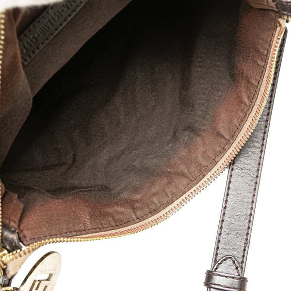 Pre-owned Fendi Zucchino Canvas Crossbody Brown