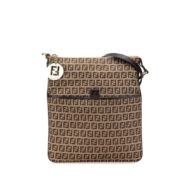 Pre-owned Fendi Zucchino Canvas Crossbody Brown