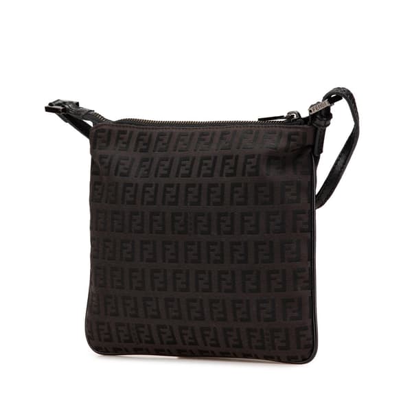 Pre-owned Fendi Zucchino Canvas Crossbody Brown