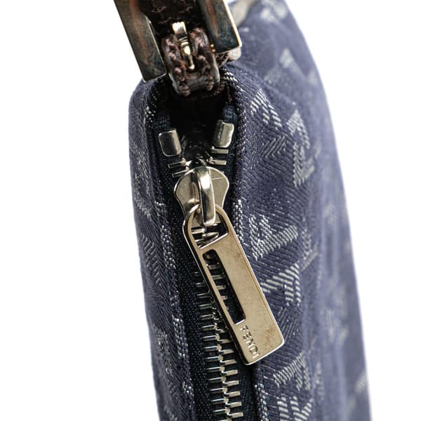 Pre-owned Fendi Zucchino Denim Crossbody Blue