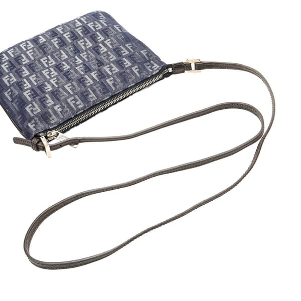 Pre-owned Fendi Zucchino Denim Crossbody Blue