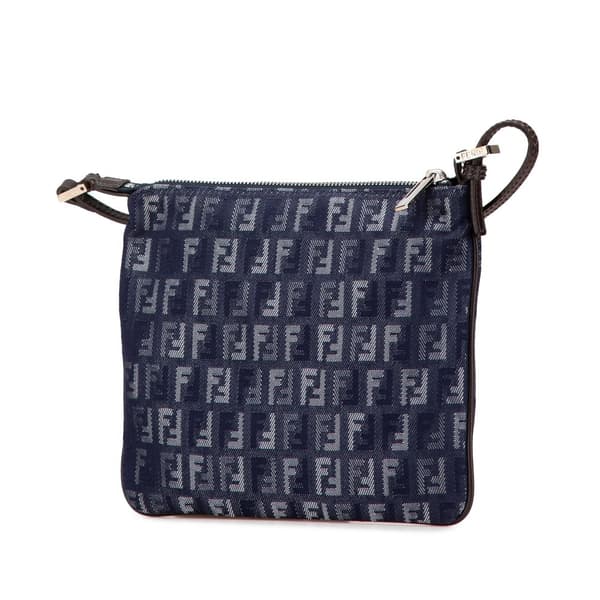 Pre-owned Fendi Zucchino Denim Crossbody Blue