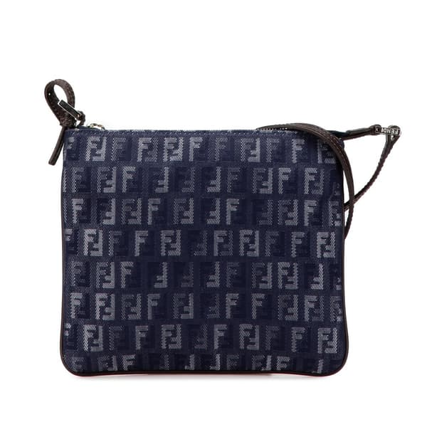 Pre-owned Fendi Zucchino Denim Crossbody Blue