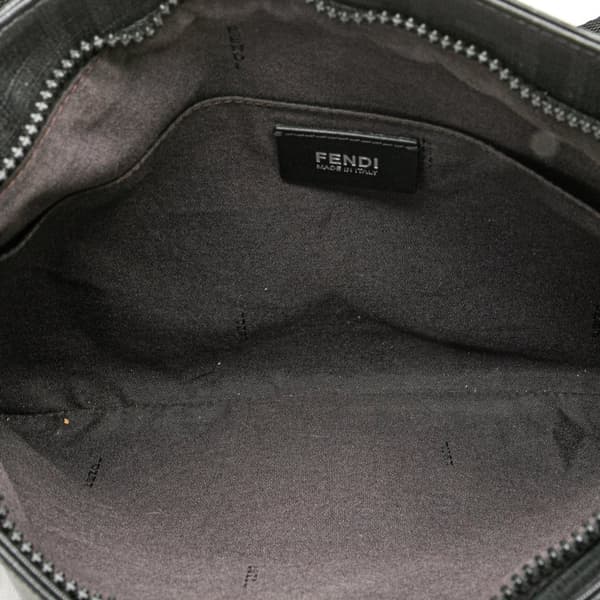 Pre-owned Fendi Zucca Coated Canvas Crossbody Black