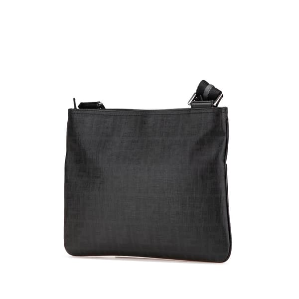 Pre-owned Fendi Zucca Coated Canvas Crossbody Black