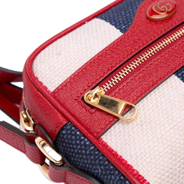 Pre-owned Gucci Mini Canvas Ophidia Crossbody Red