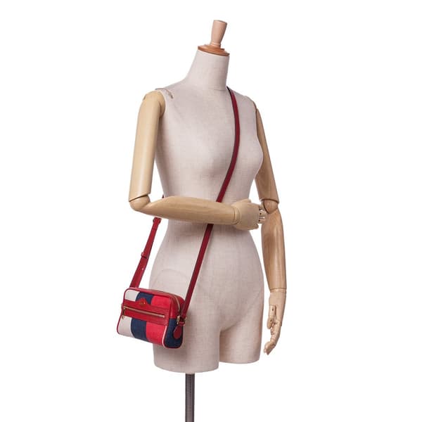 Pre-owned Gucci Mini Canvas Ophidia Crossbody Red