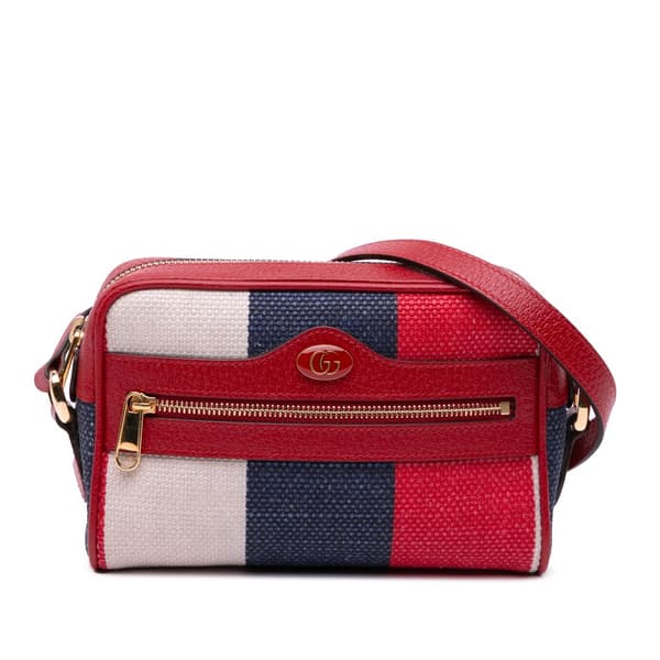 Pre-owned Gucci Mini Canvas Ophidia Crossbody Red