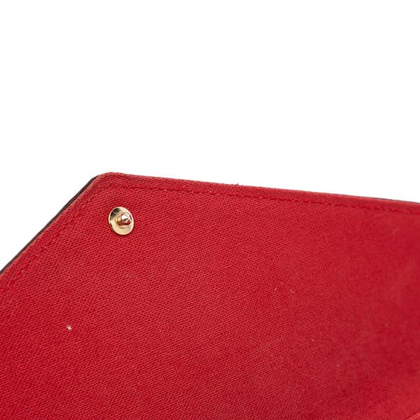 Pre-owned Louis Vuitton Monogram Empreinte Pochette Felicie Red