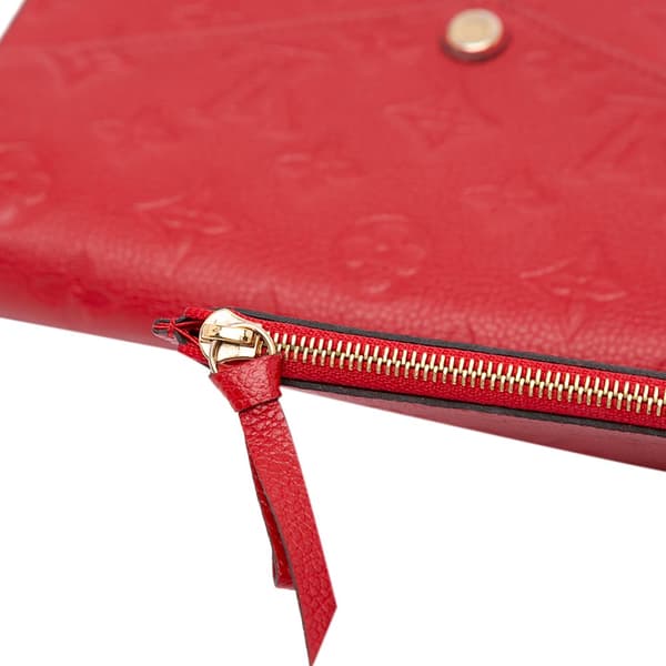 Pre-owned Louis Vuitton Monogram Empreinte Pochette Felicie Red