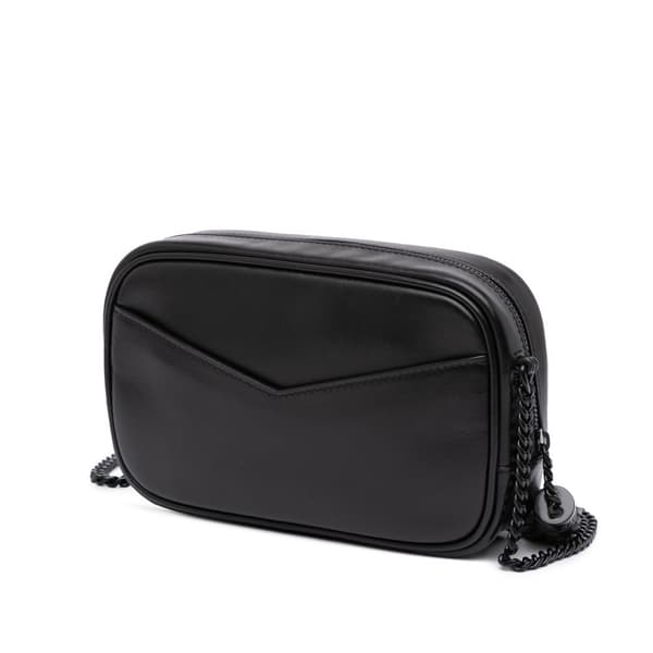 Pre-owned Saint Laurent Canvas Metallic Tiger Print Monogram Lou Camera Bag Black