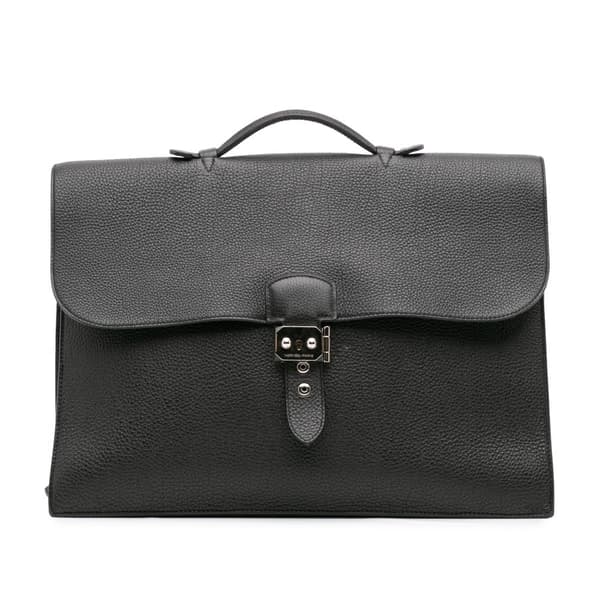 Pre-owned Hermès Togo Sac A Depeches Black