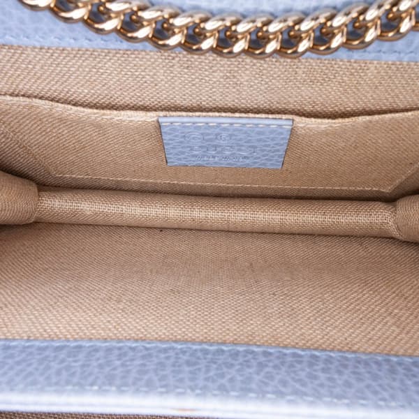 Pre-owned Gucci Small Dollar Calfskin Interlocking G Crossbody Blue