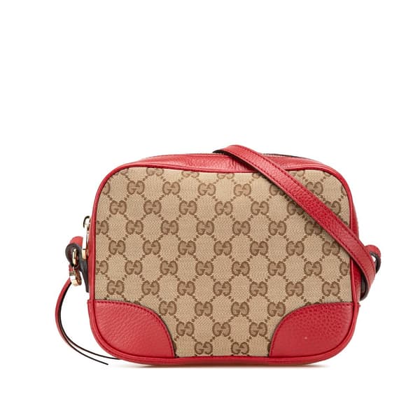 Pre-owned Gucci GG Canvas Bree Crossbody Brown