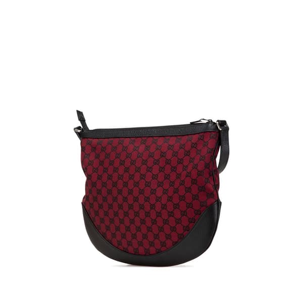 Pre-owned Gucci GG Canvas Crossbody Red