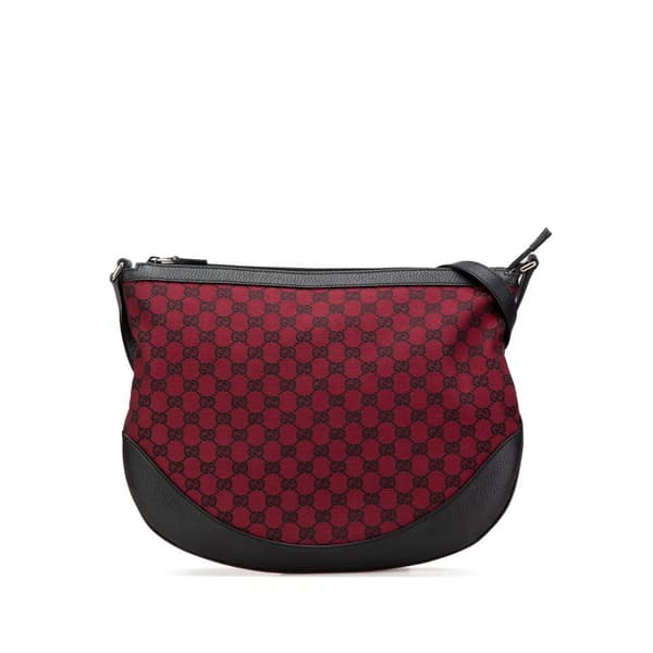 Pre-owned Gucci GG Canvas Crossbody Red