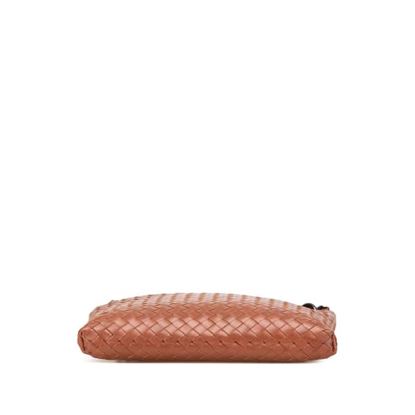 Pre-owned Bottega Veneta Leather Intrecciato Crossbody Brown