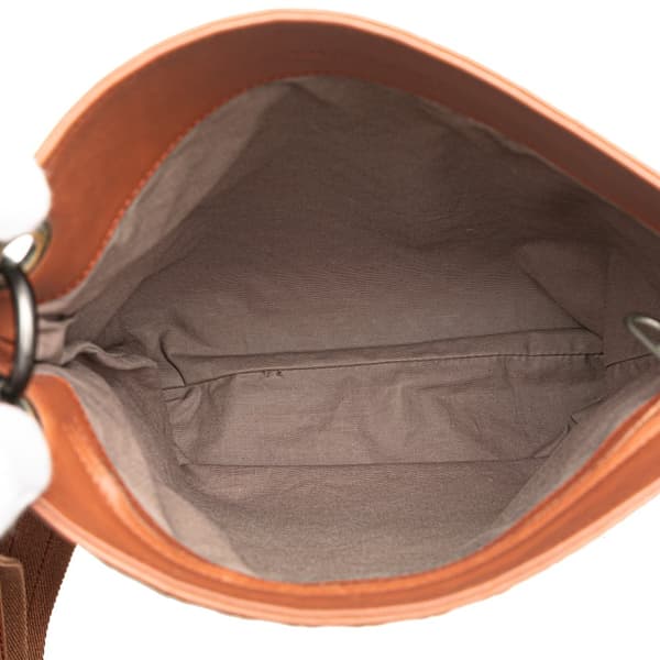 Pre-owned Bottega Veneta Leather Intrecciato Crossbody Brown