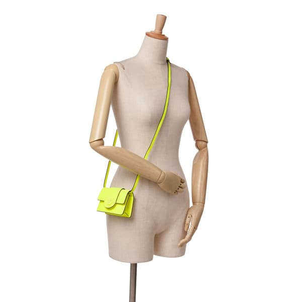Pre-owned Versace Leather La Medusa Crossbody Yellow