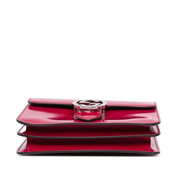 Pre-owned Gucci Small Polished Calfskin Interlocking G Dollar Crossbody Red