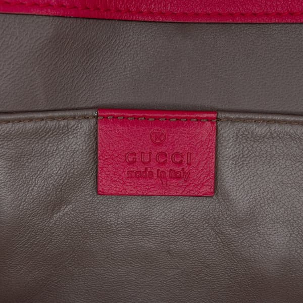 Pre-owned Gucci Small Polished Calfskin Interlocking G Dollar Crossbody Red