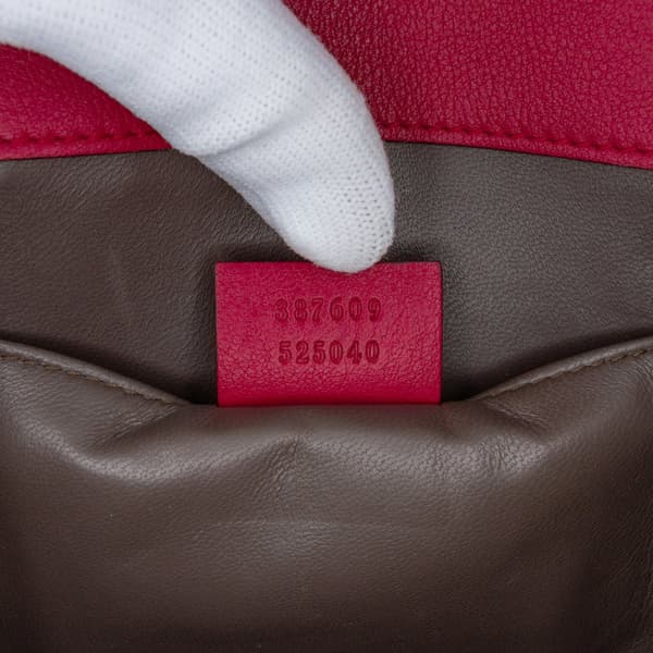 Pre-owned Gucci Small Polished Calfskin Interlocking G Dollar Crossbody Red